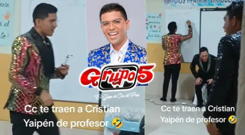 Joven peruano capta a líder del Grupo 5 en salón de clases. elpopular.pe