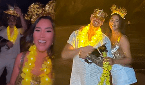 Melissa Paredes y Anthony Aranda celebran el Año Nuevo en la playa. elpopular.pe
