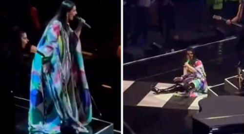 La cantante italiana sufrió un inesperado accidente cuando se encontraba cantando en Milán. elpopular.pe