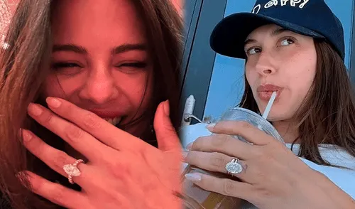 Comparan el anillo de Selena Gomez con el de Hailey Bieber. elpopular.pe