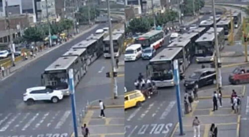 Un terrible accidente se registró a la altura de la estación Independencia del Metropolitano, donde se produjo el choque con un bus que dejó cinco usuarios afectados. elpopular.pe