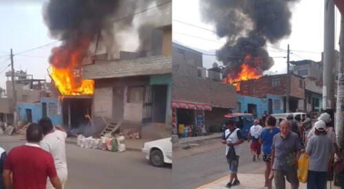 El terrible incendio se reportó alrededor de la 9:41 a. m. en el jirón Santa Rosa en el distrito de Comas. elpopular.pe