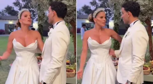 Alejandra Baigorria y Said Palao tienen tensa discusión en su boda. elpopular.pe