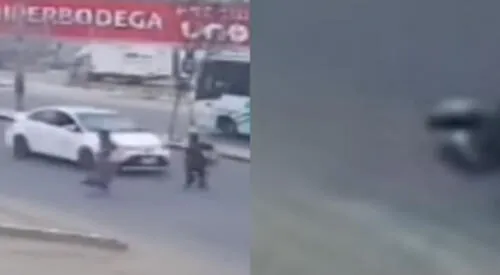 De acuerdo a las cámaras de seguridad del distrito de La Esperanza, el sujeto no bajo la velocidad tras ver al adulto mayor cruzando la pista. elpopular.pe