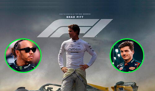 Lewis Hamilton y Max Verstappen son algunos de los pilotos de la Fórmula 1 que aparecen en la cinta de Brad Pitt. Foto: composición EP elpopular.pe