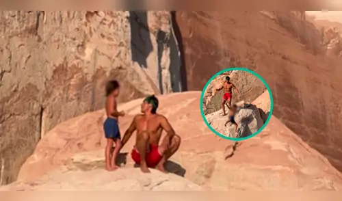 Padre aventurero da dramática lección de vida a su hijo arrojándolo desde un acantilado para enseñarle coraje elpopular.pe