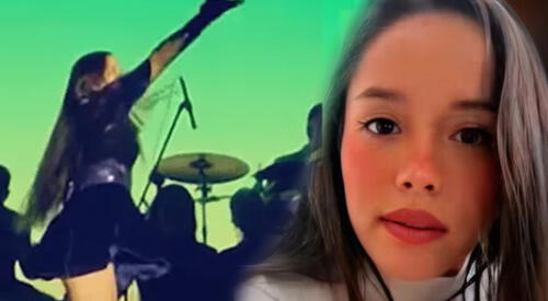 Kiara Lozano se molestó durante concierto de Corazón Serrrano. elpopular.pe