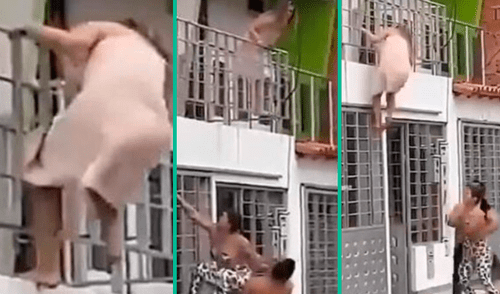 Amante semidesnuda salta de un segundo piso para huir de la furia de la esposa engañada elpopular.pe