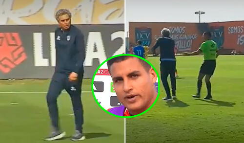 José Guillermo del Solar explotó contra Alexander Succar y se ganó la roja en pleno encuentro. Foto: captura/FPF elpopular.pe