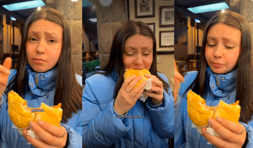 Chilena prueba el pan con chicharrón y lo declara superior a la marraqueta: "¿Cómo un pan con palta le va a ganar?" elpopular.pe