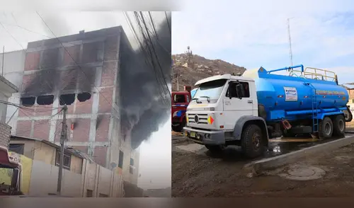 Incendio en Cercado de Lima: Sedapal envía cisterna para apoyar a bomberos. elpopular.pe