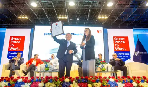 La gerente de Operaciones de GPTW elogió la cultura organizacional de la UCV. Fuente: Difusión. elpopular.pe