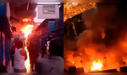 Fuerte incendio arrasa galería de jr. Huanta, en Cercado de Lima cerca al Centro Comercial Paruro elpopular.pe