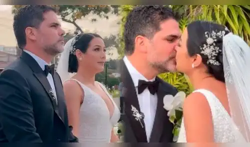 Natalia Salas rompe en llanto al casarse con Sergio Coloma en emotiva boda religiosa elpopular.pe
