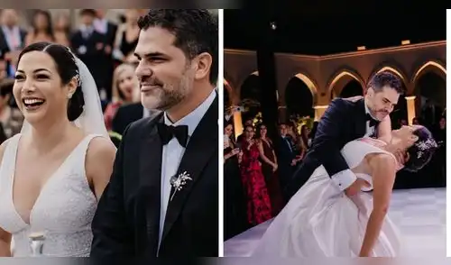 ¡Purita magia! Natalia Salas IMPACTA con un EMOTIVO baile familiar junto a Sergio Coloma y su hijo en su boda religiosa elpopular.pe