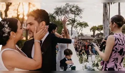 Anahí de Cárdenas deja sentido mensaje en boda de Natalia Salas y Sergio Coloma. elpopular.pe
