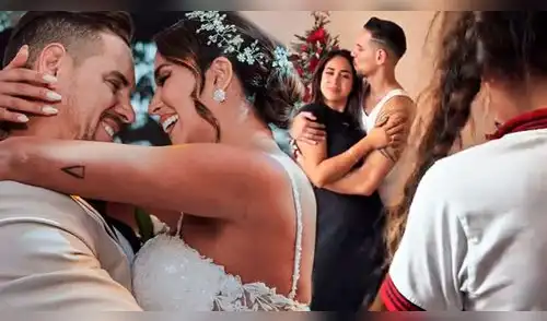 Melissa Paredes y Anthony Aranda se lucen emocionados. elpopular.pe