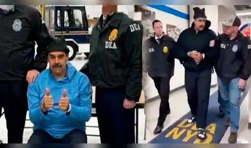Nicolás Maduro detenido en las oficinas de la DEA. elpopular.pe