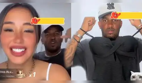 Jefferson Farfán se sumó al emprendimiento de Xiomy Kanashiro y se lo vio vendiendo ropa. elpopular.pe