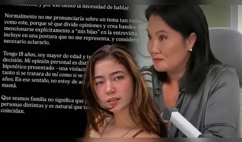 Keiko Fujimori se pronuncia sobre comunicado de su hija enfrentándola y revela qué hizo con ella. elpopular.pe