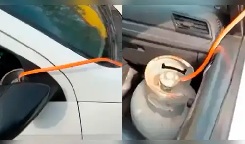 Taxista instala balón doméstico en su auto para movilizar su auto y genera indignación elpopular.pe