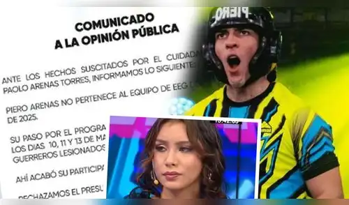 'Esto es guerra' SE PRONUNCIA sobre denuncia contra Piero Arenas y expresa su RECHAZO a presunto abuso: "Él no pertenece al equipo" elpopular.pe