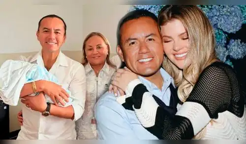 Mamá de Richard Acuña se emociona tras cargar a su nuevo nieto. elpopular.pe