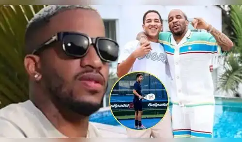 Jefferson Farfán felicita a su hijo por debutar en el pádel profesional. elpopular.pe