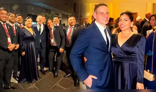 Mark Vito y Leslie Echavarría sorprenden al asistir a cena de gala. elpopular.pe