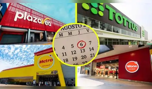 Feriado 6 de agosto: esto pasará con la atención en Plaza Vea, Metro, Wong y Tottus. elpopular.pe