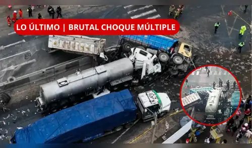 ¡BRUTAL CHOQUE! SEIS VEHÍCULOS INVOLUCRADOS Y UN FALLECIDO. elpopular.pe