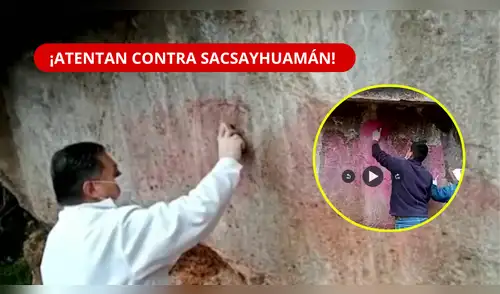 Sacsayhuamán: vandalizan roca arqueológica con pintas rojas y rosadas en Cusco. elpopular.pe