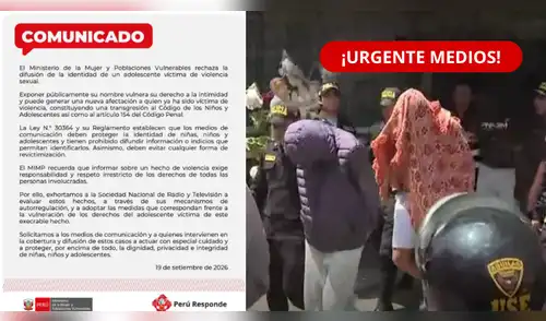 Gobierno pide proteger identidad de víctima del Liceo Naval: advierte posibles sanciones. elpopular.pe