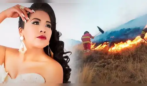 Cantante Dayan Flor lleva ayuda a damnificados por los incendios. elpopular.pe