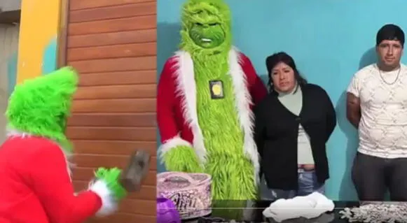 Policía se disfraza de Grinch previo a la Navidad para arrestar a presuntos narcotraficantes