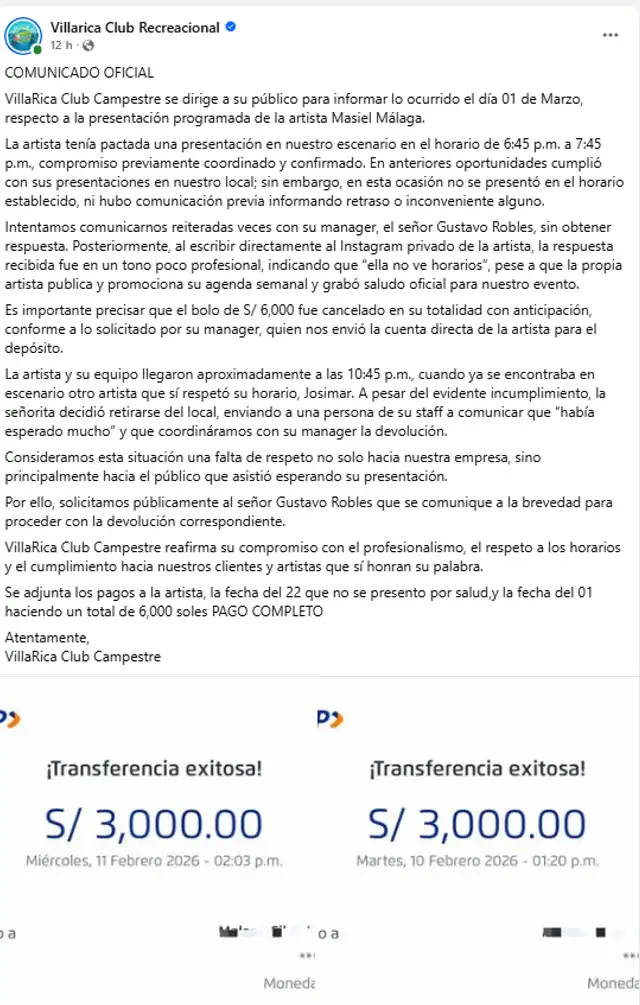 denuncia a Masiel Málaga denuncia a Masiel Málaga