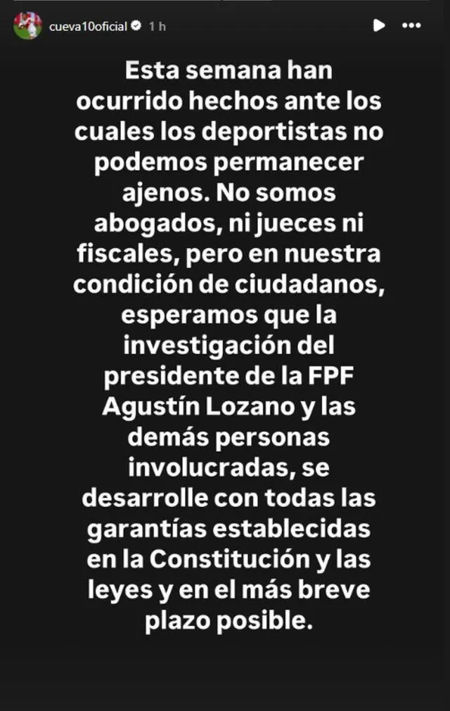 Christian Cueva se pronunció nuevamente sobre Agustín Lozano.