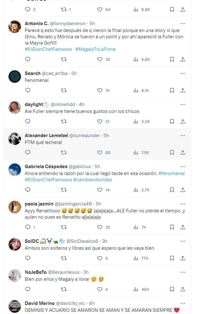 Ale Fuller y Renato Rossini Jr. generan reacciones en Twitter tras ampay.