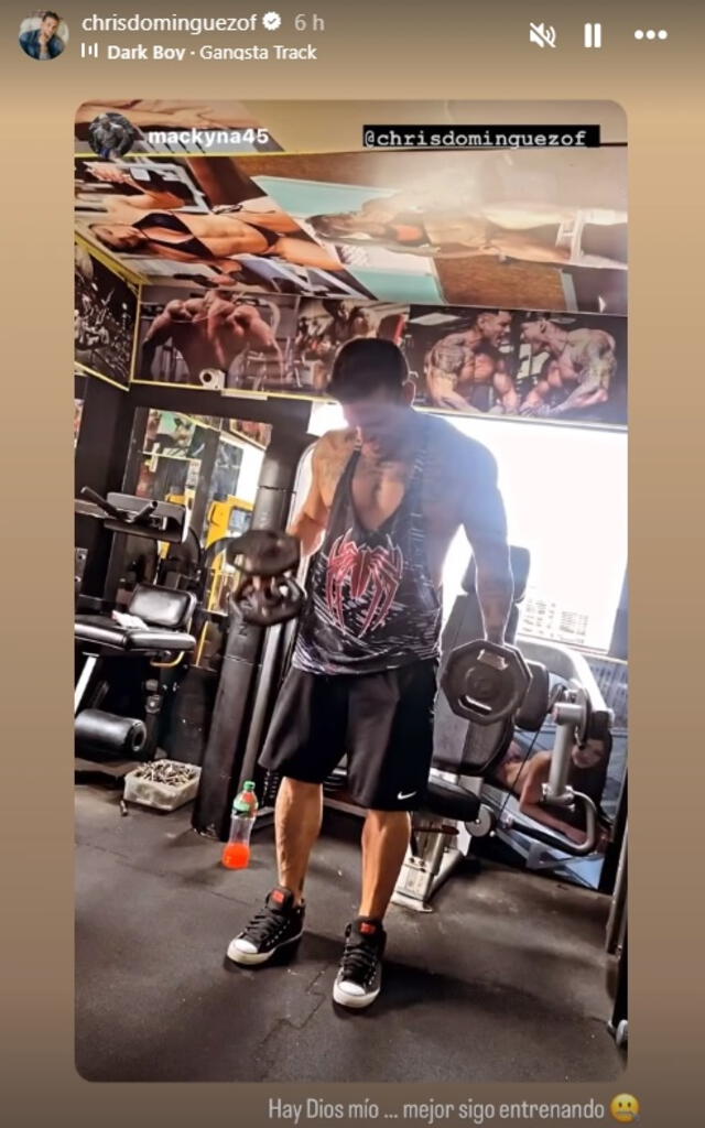 Christian Domínguez en el gym.