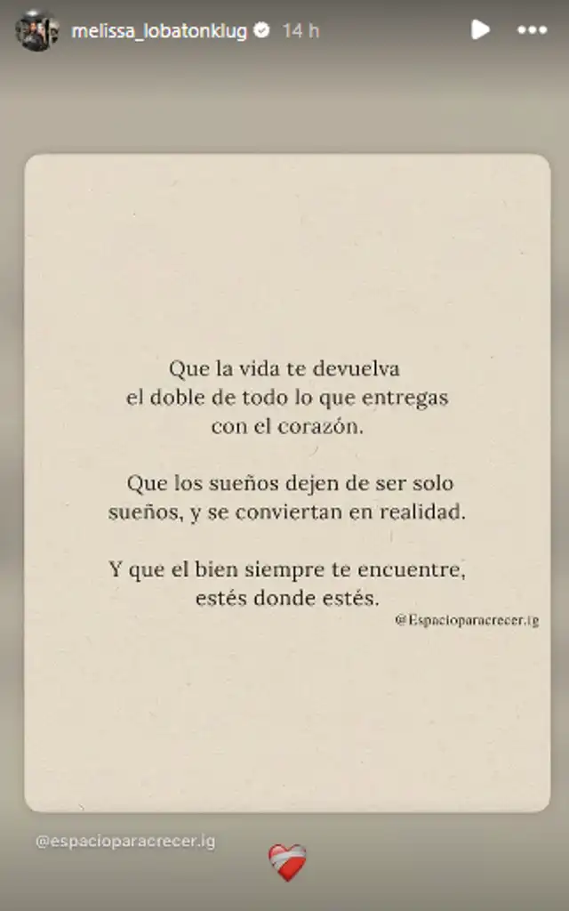 <em>Melissa Lobatón y su mensaje en medio de diagnóstico de Youna. Foto: Instagram</em> <em>Melissa Lobatón y su mensaje en medio de diagnóstico de Youna. Foto: Instagram</em>