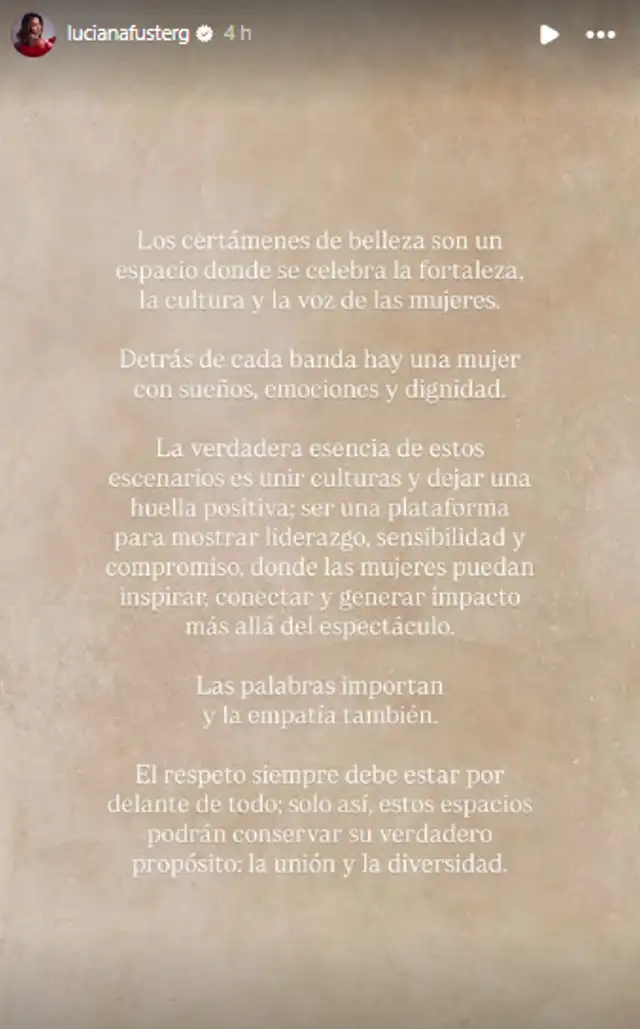 Luciana Fuster se pronuncia tras polémica de Mr. Nawat. 