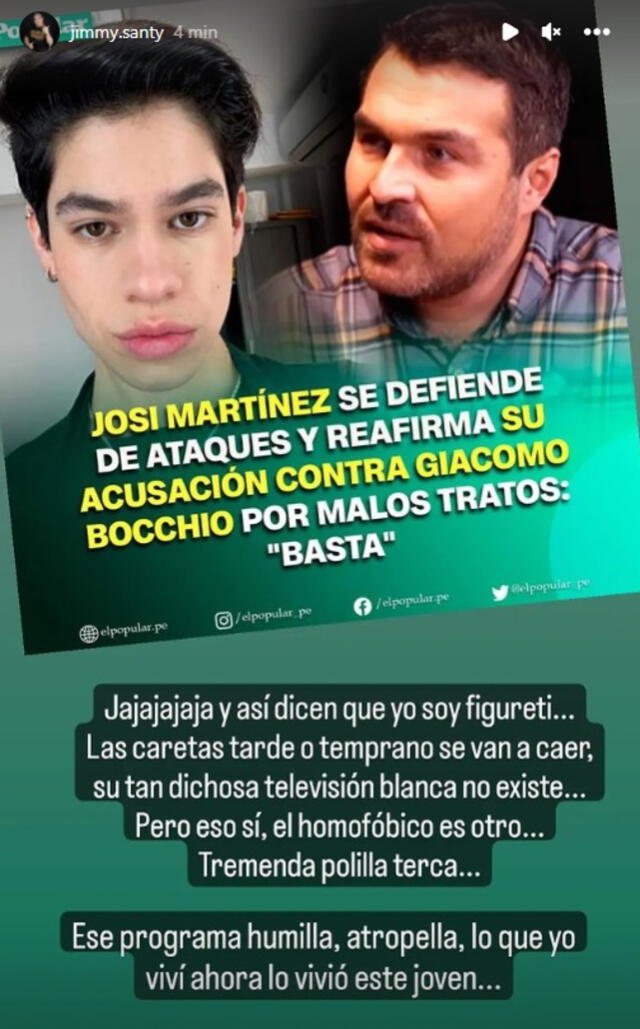 Jimmy Santi explota contra El Gran Chef Famosos tras acusaciones de Josi Martínez