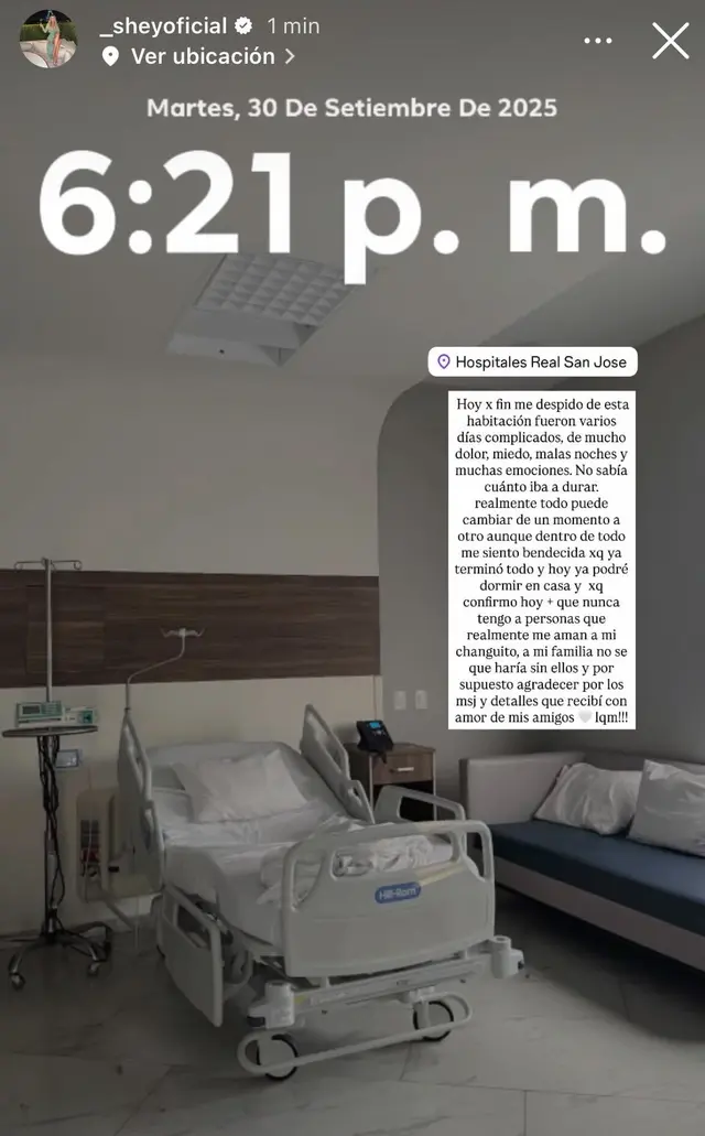 Sheyla Rojas admite que estuvo internada. 