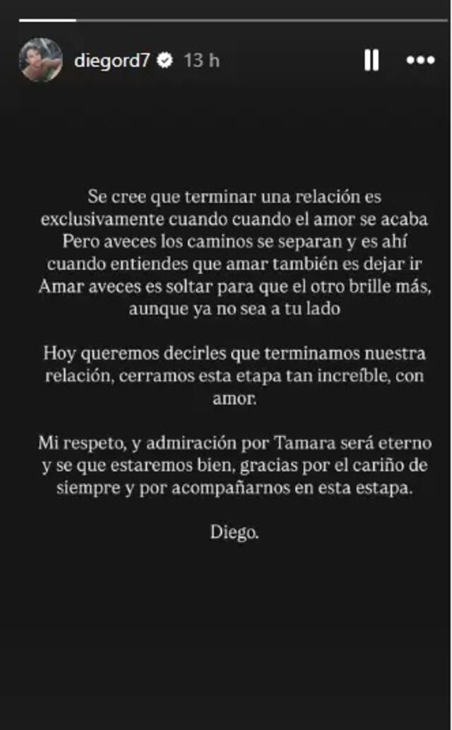 Diego Rodríguez confirma el fin de su romance con Tammy Parra con emotivo comunicado. Diego Rodríguez confirma el fin de su romance con Tammy Parra con emotivo comunicado.