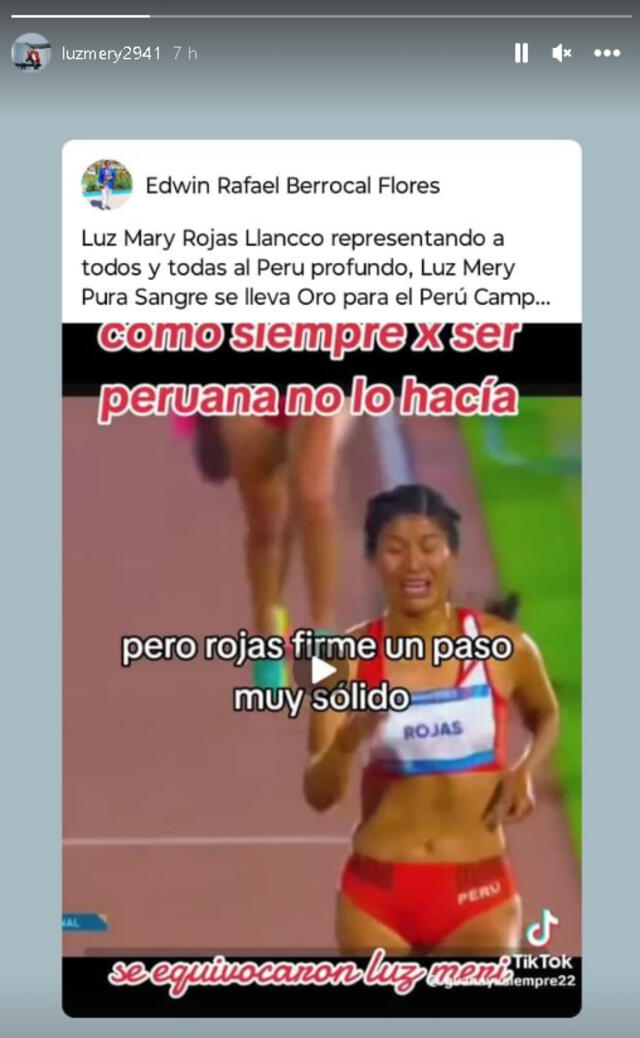 Luz Mery Rojas compartió imagen en Instagram de su carrera    