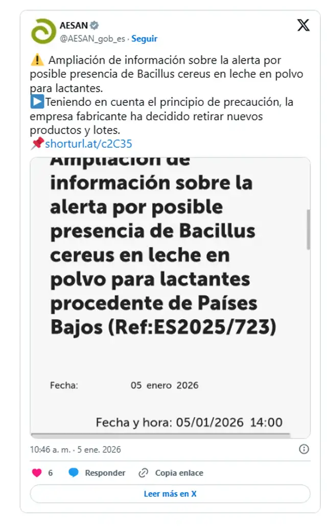 Peligrosa bacteria en leche en polvo. Peligrosa bacteria en leche en polvo.