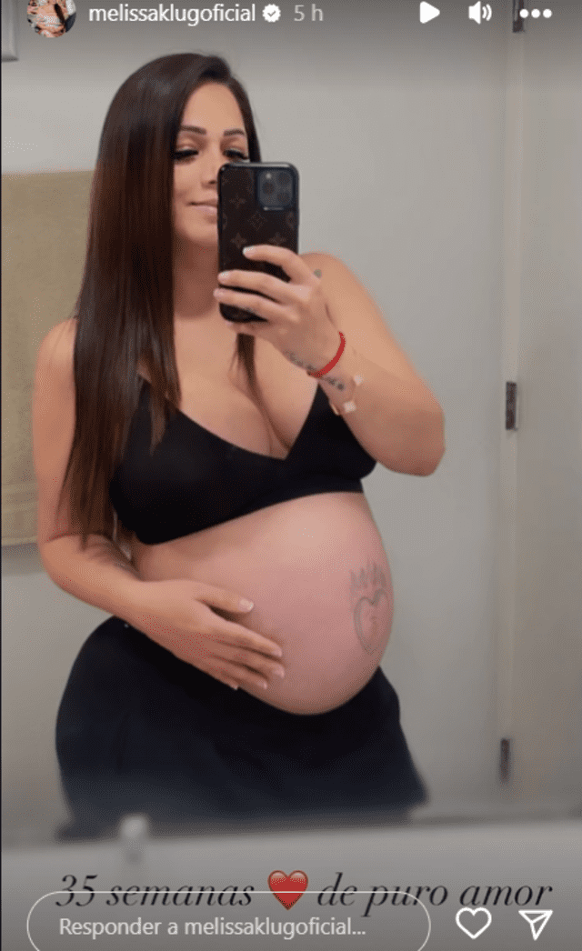 Melissa Klug tiene 35 semanas de gestación.