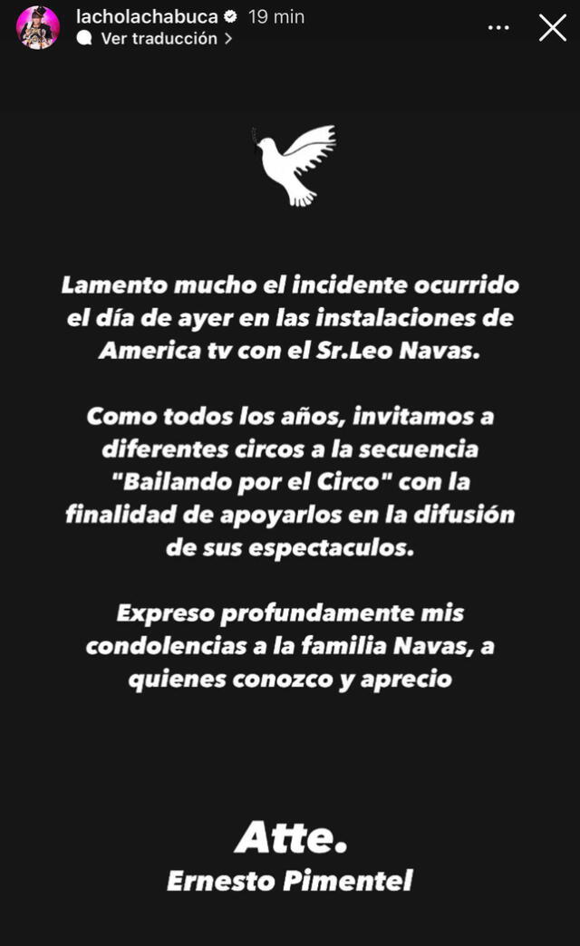  <strong>Ernesto Pimentel lamentó la muerte de Leo Navas</strong>.   