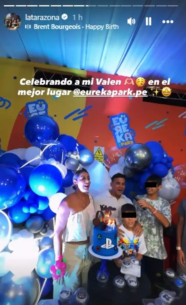 Christian Domínguez y Karla celebrando cumpleaños de su último hijo.