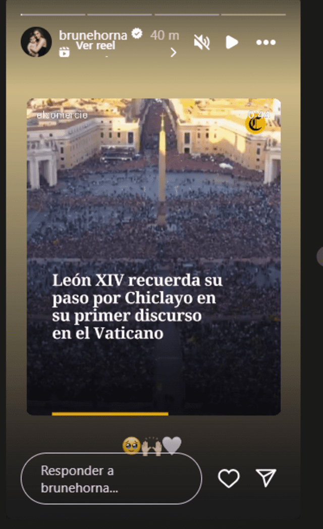 Brunella Horna SE EMOCIONA con palabras del Papa Robert Prevost dedicadas a Chiclayo Brunella Horna SE EMOCIONA con palabras del Papa Robert Prevost dedicadas a Chiclayo